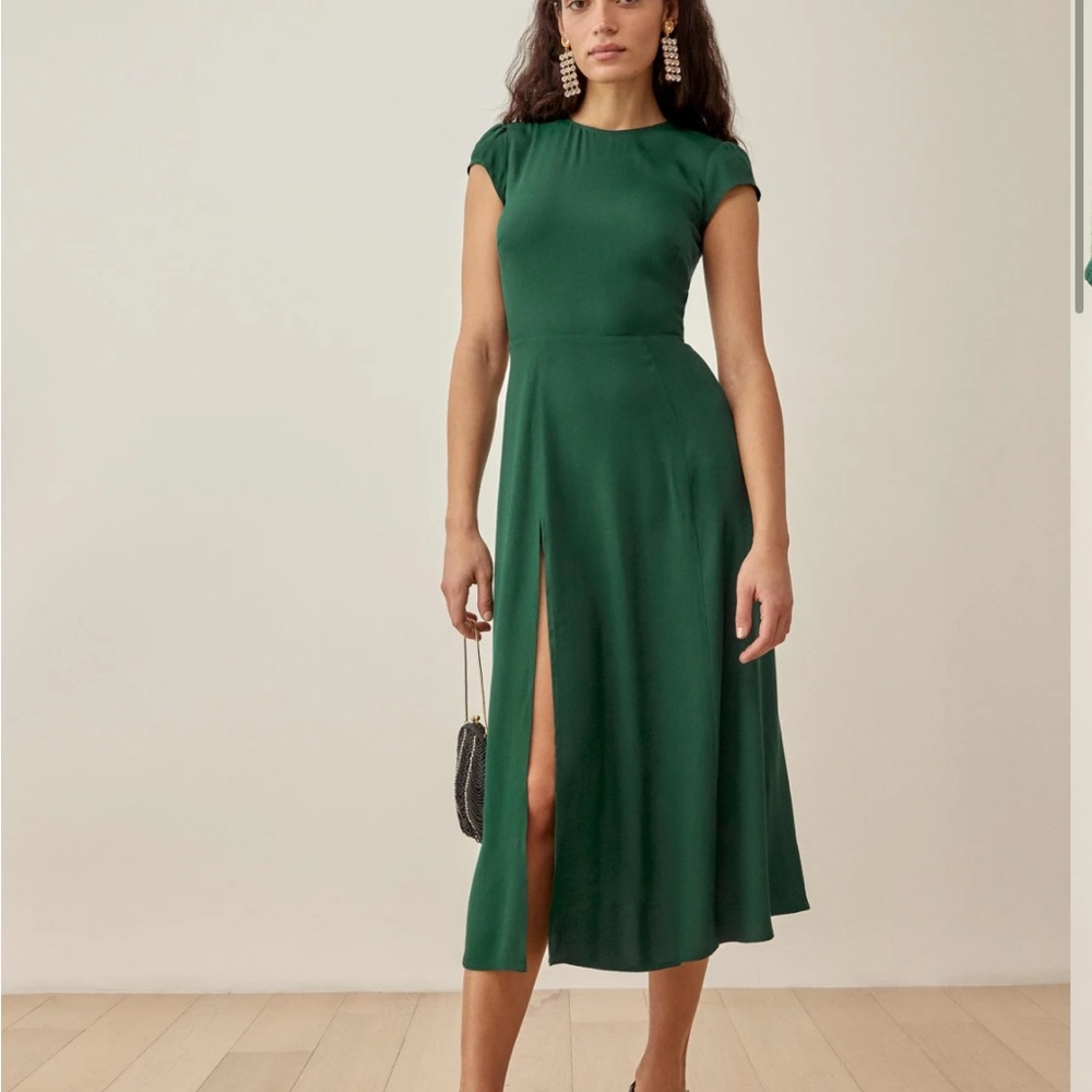 Reformation Gavin Dress in Emerald